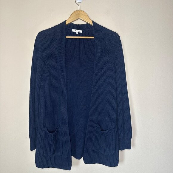 Madewell Nolan Open Cardigan Womens Size M Pockets Cotton Classic Minimalist - Picture 2 of 8